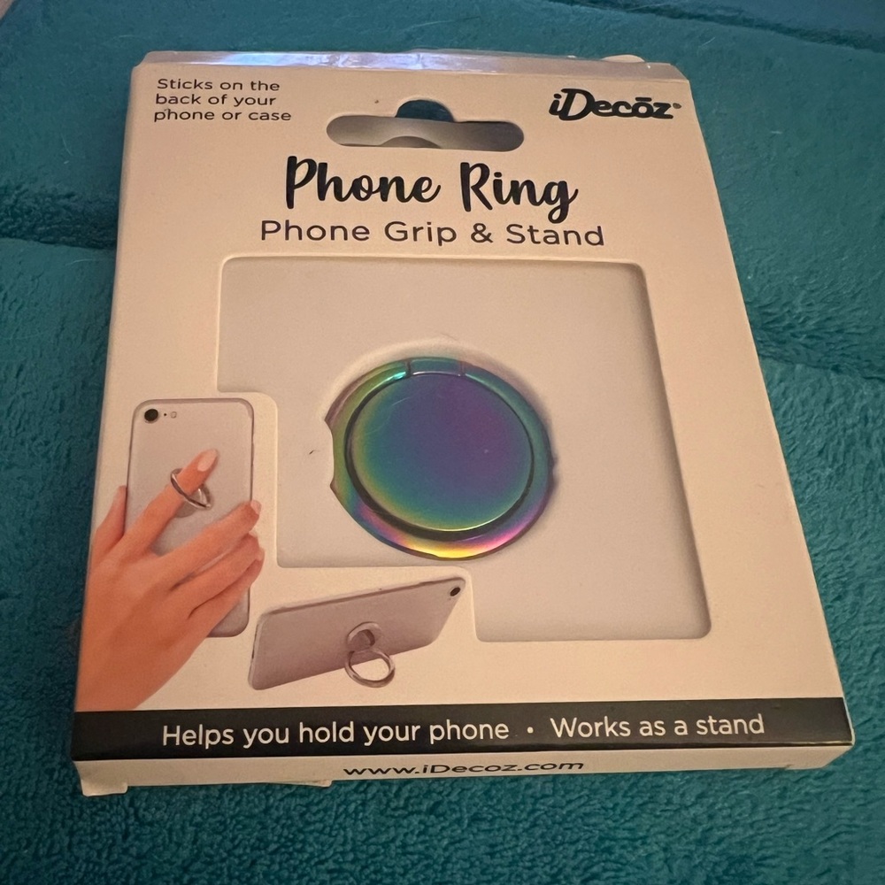Iridescent Phone Ring Grip & Stand